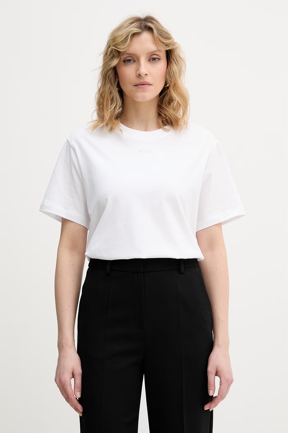 Karl Lagerfeld t-shirt basic damski bawełniany biały B2W17095