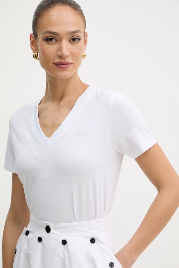 Karl Lagerfeld tricou pentru femei, din bumbac alb B2W17096