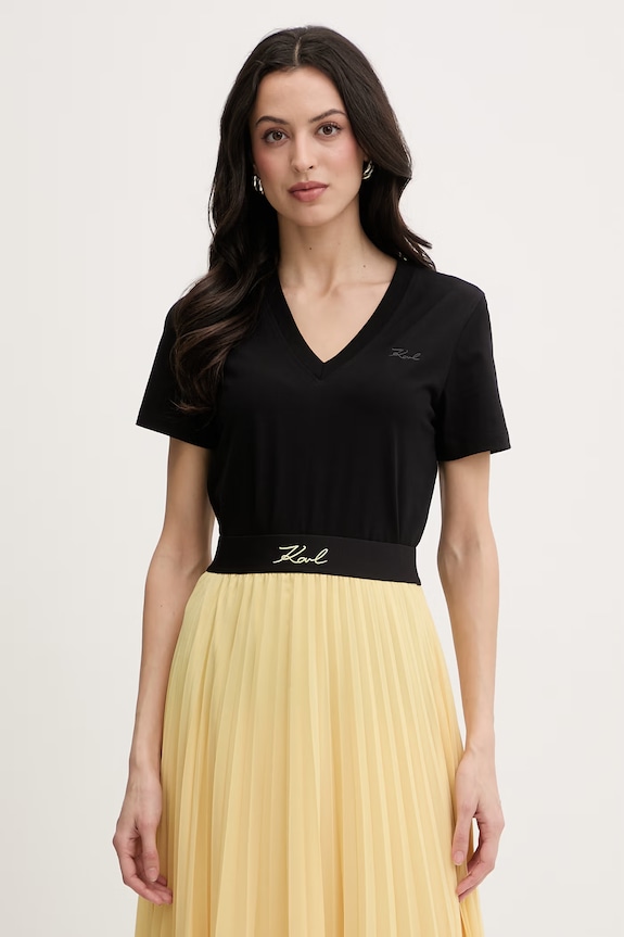 Karl Lagerfeld tricou pentru femei, din bumbac negru B2W17096