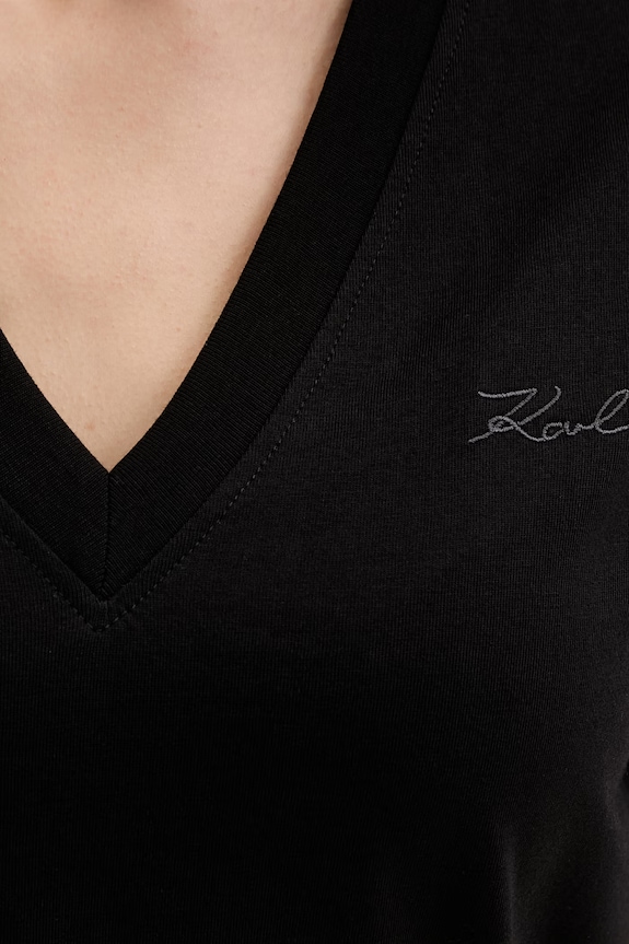 Karl Lagerfeld tricou pentru femei, din bumbac B2W17096 negru