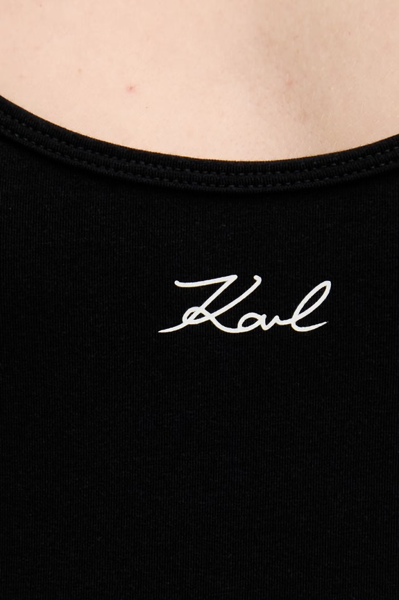 Karl Lagerfeld top dámsky bavlnený s elastanom 2-pack B1W47021 čierna