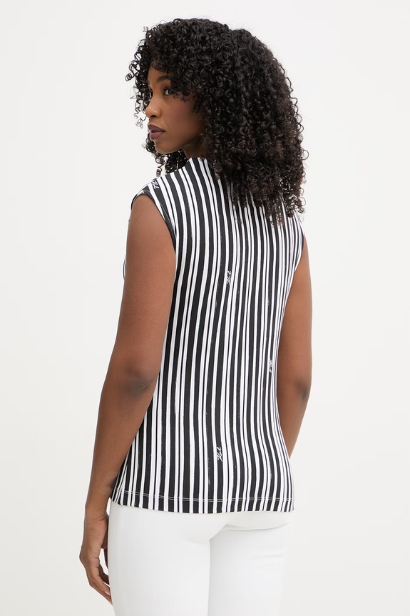 Odzież Karl Lagerfeld top damski bawełniany z elastanem B2W17014 czarny