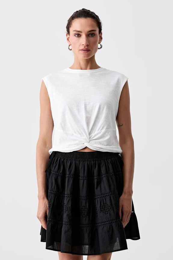 Levi's top damski bawełniany TWISTED FEMME SS beżowy 005JP