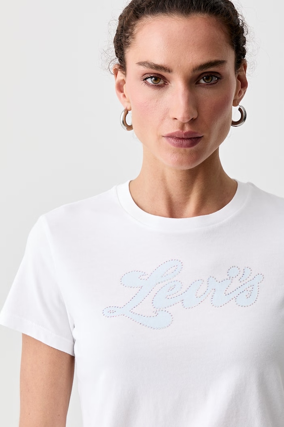 Levi's T-shirt oversize damski bawełniany THE PERFECT TEE biały 17369.3355