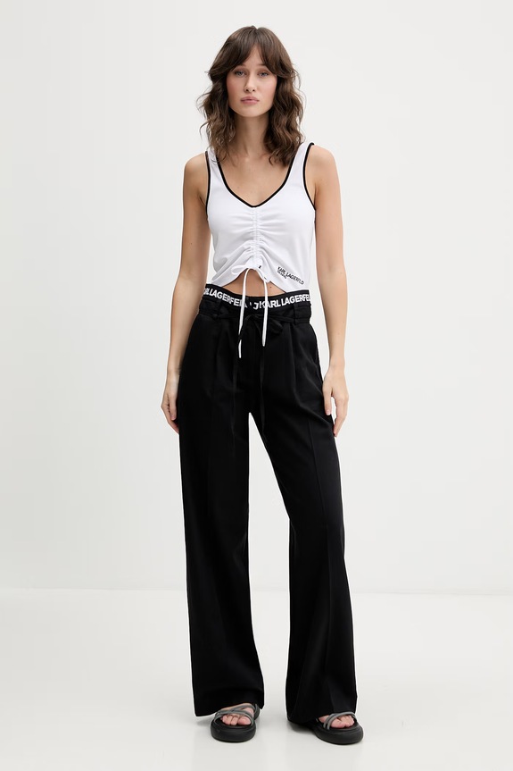 Karl Lagerfeld Jeans crop top dámsky B2W17051 biela SS26