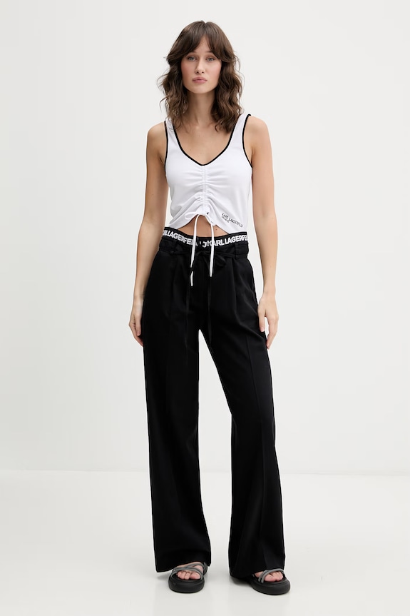 Karl Lagerfeld Jeans crop top dámsky B2W17051 biela SS26