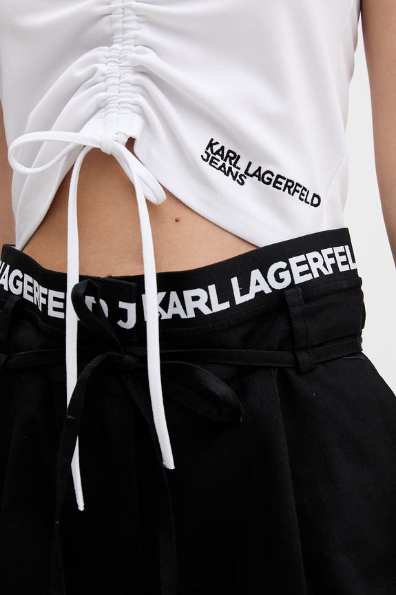 Karl Lagerfeld Jeans crop top dámsky B2W17051 biela