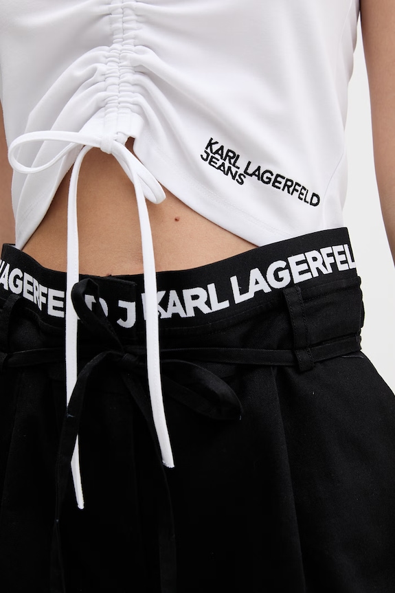 Karl Lagerfeld Jeans crop top dámsky B2W17051 biela