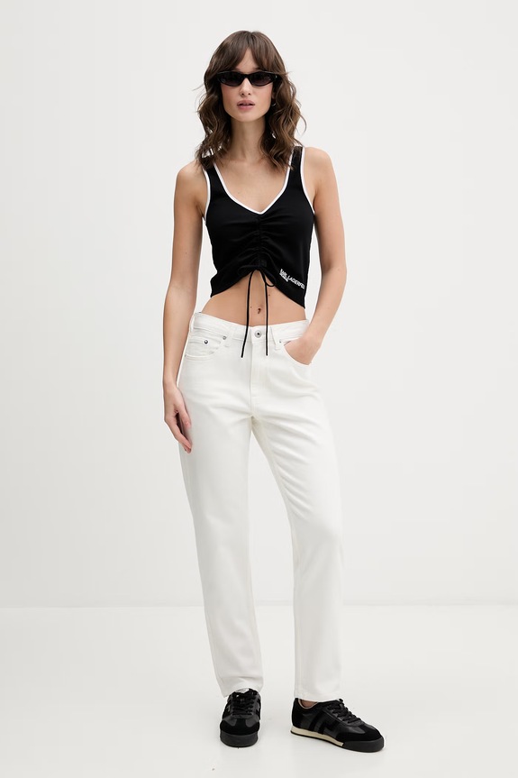 Karl Lagerfeld Jeans crop top dámsky B2W17051 čierna SS26