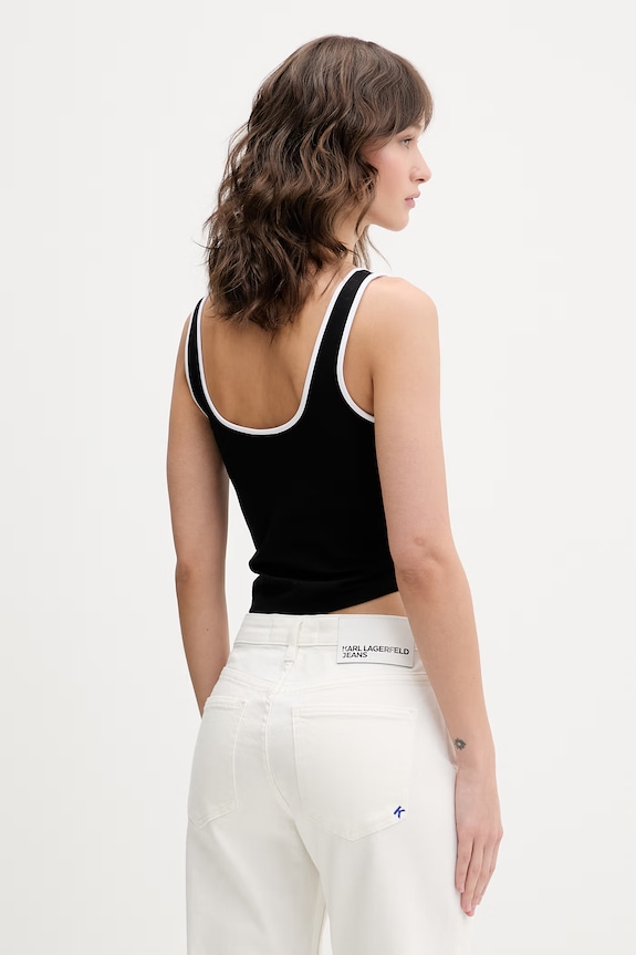 Oblečenie Karl Lagerfeld Jeans crop top dámsky B2W17051 čierna