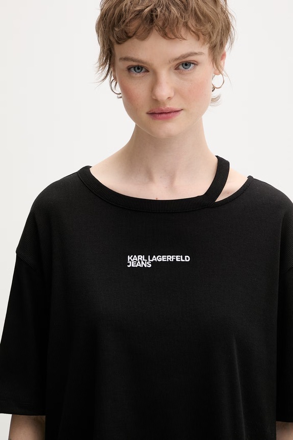 Karl Lagerfeld Jeans T-shirt Γυναικείο μαύρο B2W17077