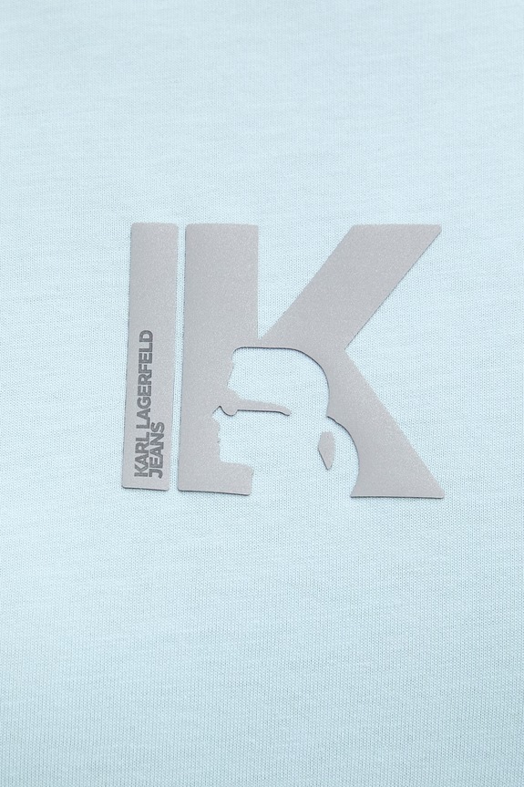 Karl Lagerfeld Jeans T-shirt damski bawełniany B2W17064 niebieski