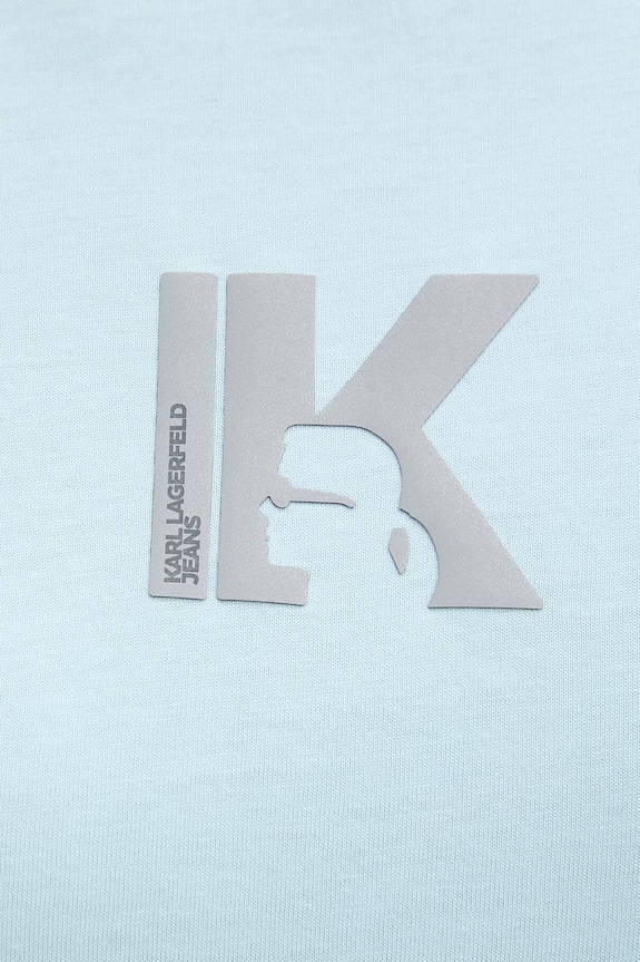 Karl Lagerfeld Jeans T-shirt damski bawełniany B2W17064 niebieski