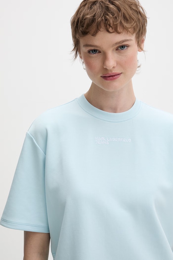 Karl Lagerfeld Jeans t-shirt damski niebieski B2W17074
