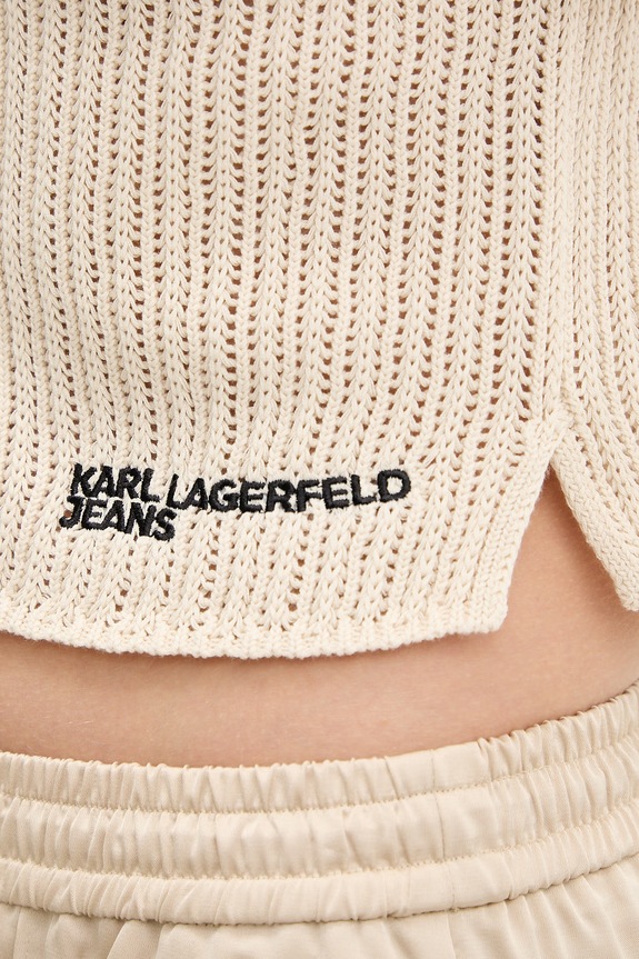 Karl Lagerfeld Jeans dámsky bavlnený top B2W18023 béžová