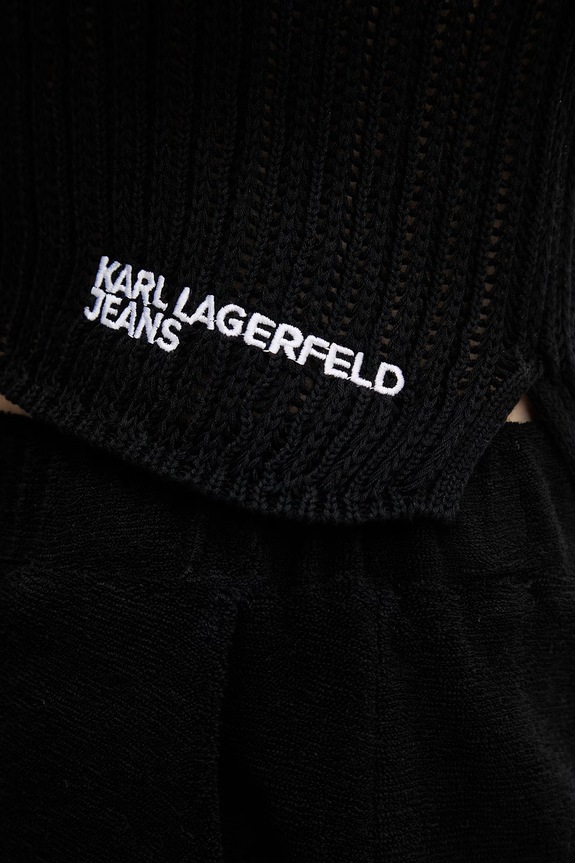 Karl Lagerfeld Jeans top dámsky bavlnený B2W18023 čierna