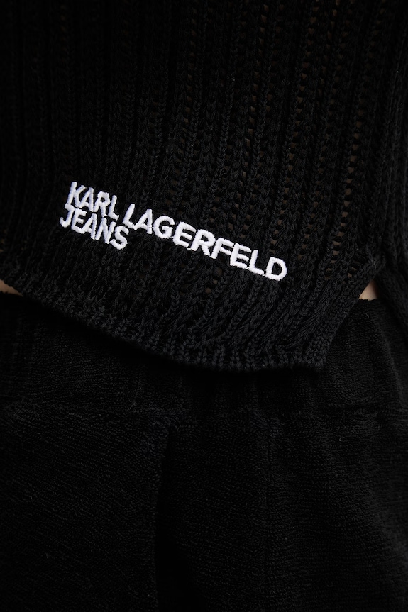 Karl Lagerfeld Jeans top dámsky bavlnený B2W18023 čierna