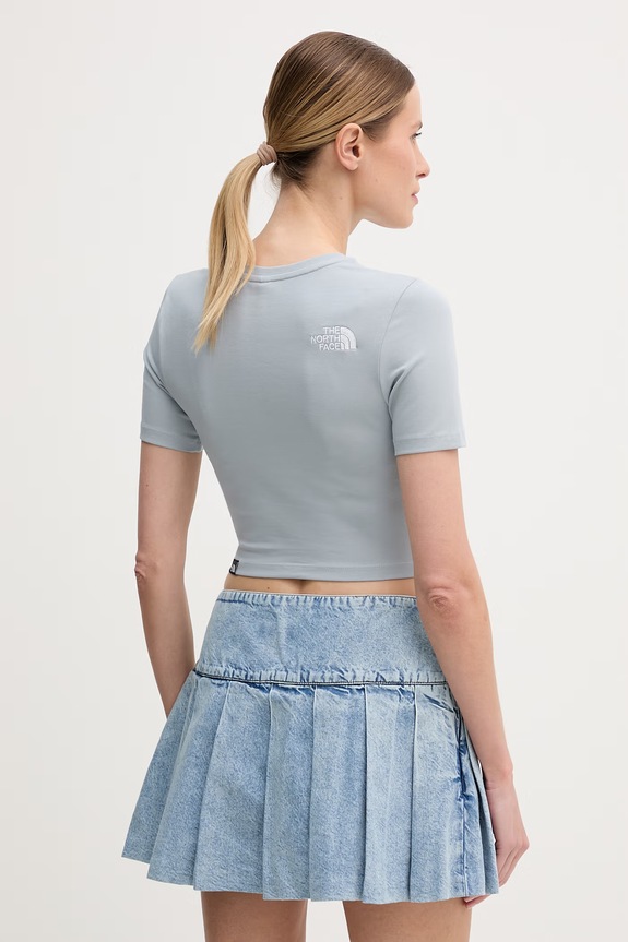 Ρούχα The North Face T-shirt γυναικείο βαμβακερό με ελαστάνη NF0A55AOFM21 μπλε