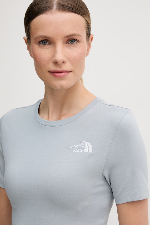 The North Face T-shirt γυναικείο βαμβακερό με ελαστάνη μπλε NF0A55AOFM21