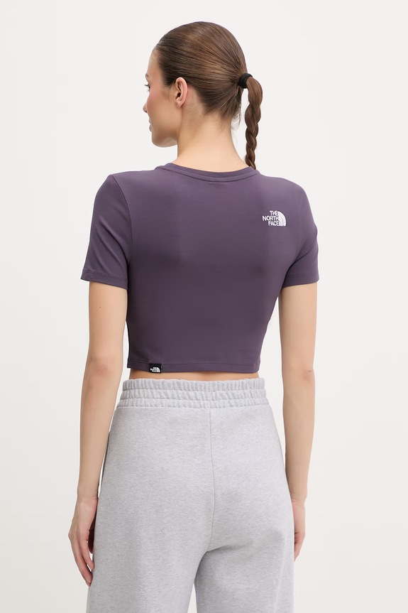 Îmbrăcăminte The North Face crop top pentru femei, din bumbac cu elastan NF0A55AOG5O1 violet