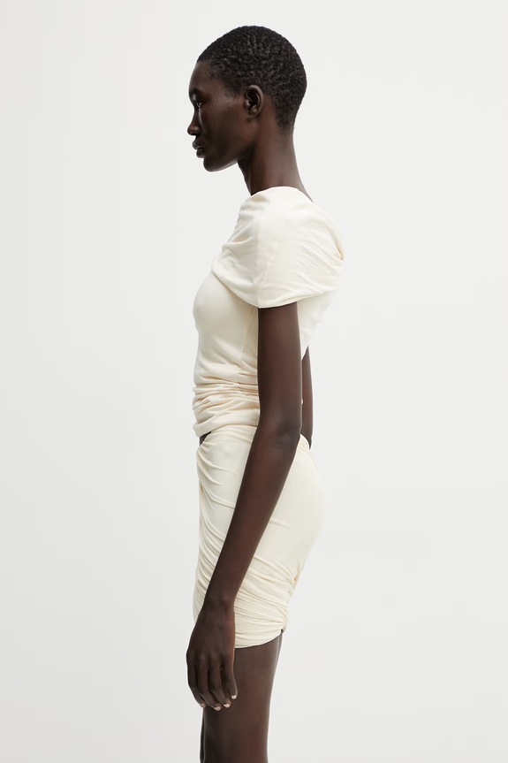 Rick Owens Lilies Lola bluzka na ramiączkach damska z wiskozy gładka LI01F7223.RV beżowy SS26