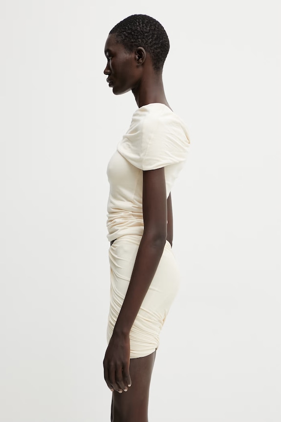 Rick Owens Lilies Lola bluzka na ramiączkach damska z wiskozy gładka LI01F7223.RV beżowy SS26