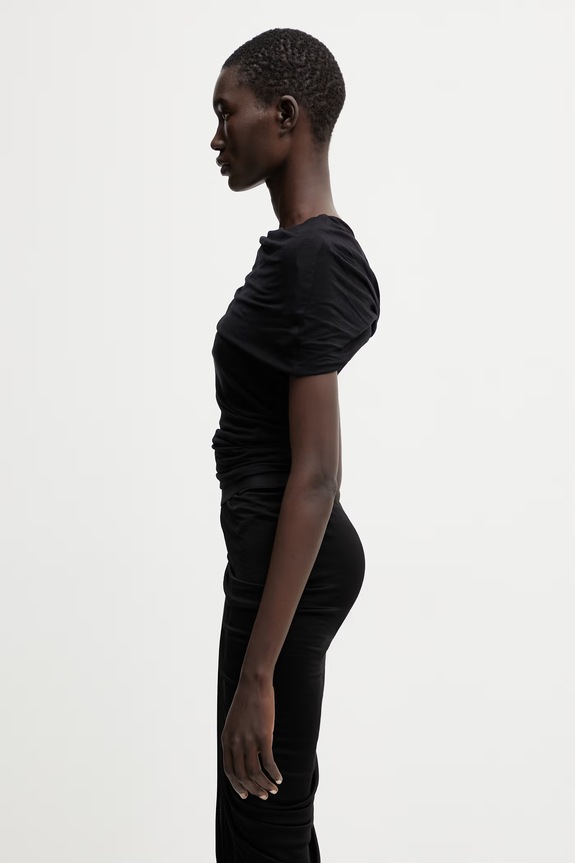 Rick Owens Lilies Lola bluzka na ramiączkach damska z wiskozy gładka LI01F7223.RV czarny SS26