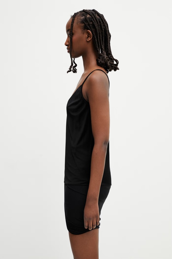 Rick Owens Lilies halenka na ramínka dámská z viskózy hladká LI01F7113.JVS černá SS26