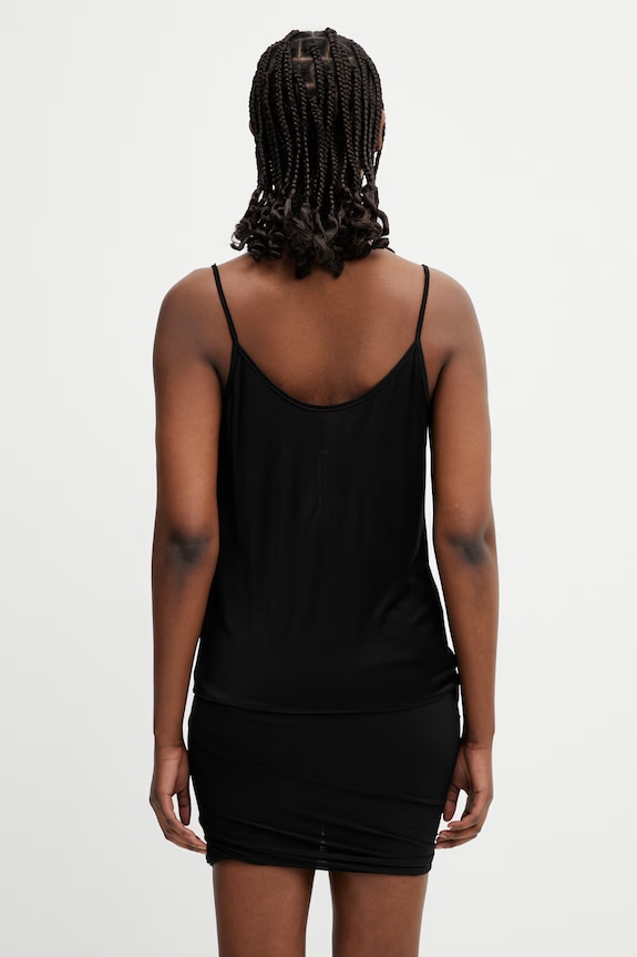 Ρούχα Rick Owens Lilies μπλούζα με τιράντες γυναικεία από βισκόζη LI01F7113.JVS μαύρο