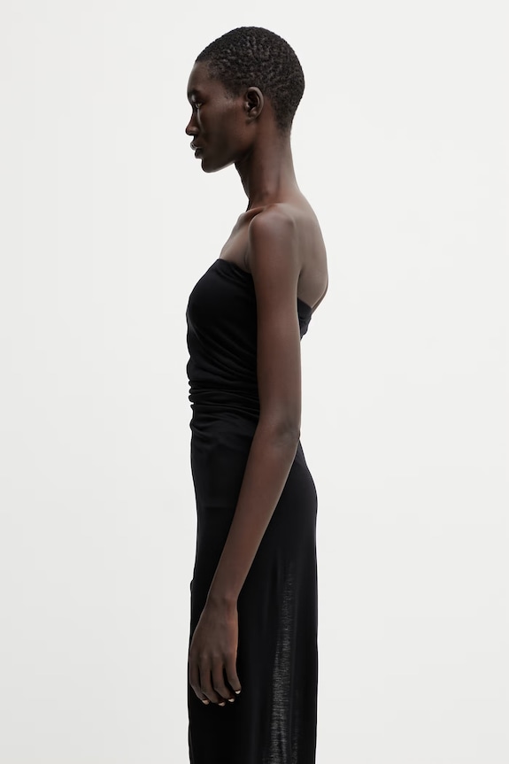 Rick Owens Lilies μπλούζα με ανοιχτούς ώμους γυναικεία με βισκόζη LI01F7114.RV μαύρο SS26