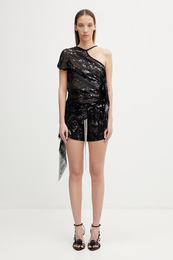 Rick Owens Lilies asimetrična bluza ženska Tungsten LI01F7102.TUSM21 črna