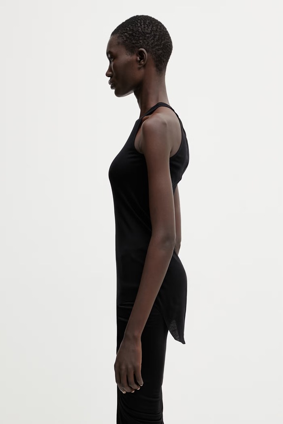 Rick Owens Lilies ženski viskozen top Basic LI01F7101.RRV črna SS26