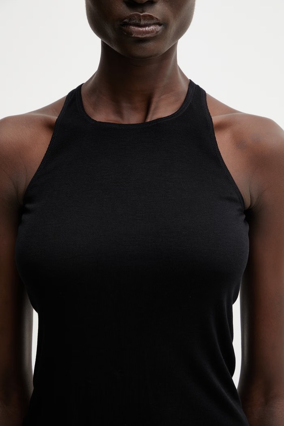 Rick Owens Lilies ženski viskozen top Basic črna LI01F7101.RRV