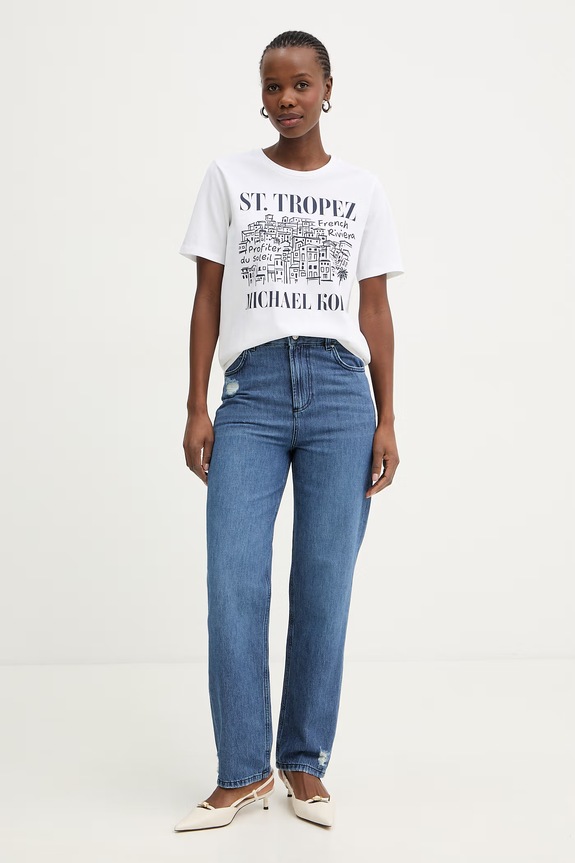 MICHAEL Michael Kors tricou pentru femei, din bumbac MS6520K97J alb SS26