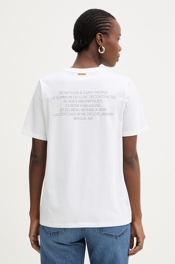Îmbrăcăminte MICHAEL Michael Kors tricou pentru femei, din bumbac MS6520K97J alb