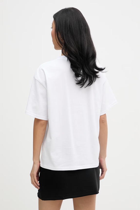 Odzież La Mania t-shirt oversize damski bawełniany CARENA CARENA biały