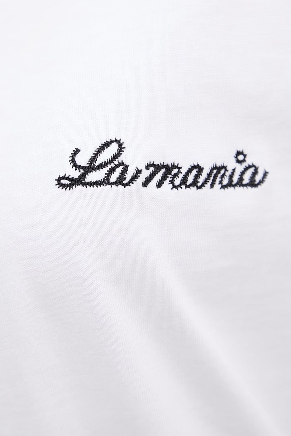 La Mania t-shirt oversize damski bawełniany CARENA CARENA biały