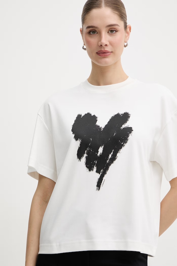 La Mania t-shirt damski bawełniany SANDER beżowy SANDER