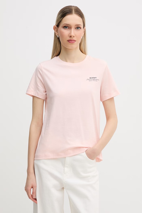 Gant t-shirt damski bawełniany różowy 4201487