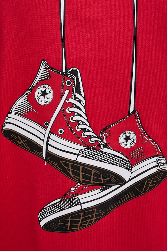 Converse тениска дамска памучна CHUCKS IN LOVE CVW6T130 червен