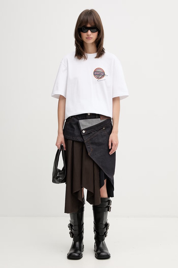 Martine Rose Classic T-shirt bawełniany damski 603JS02000G biały