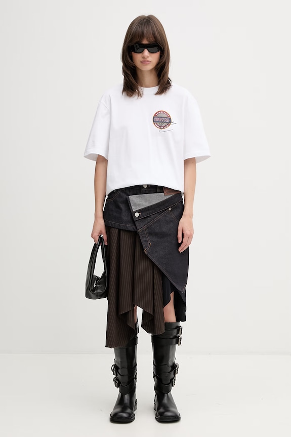 Martine Rose Classic T-shirt bawełniany damski 603JS02000G biały