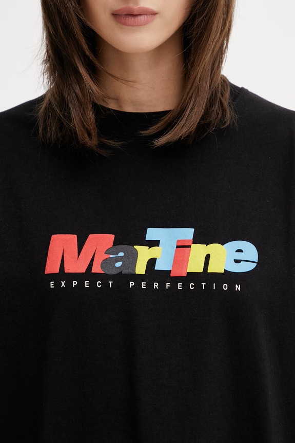 Martine Rose tricou din bumbac pentru femei negru 621JE06001E