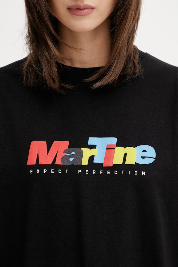 Martine Rose футболка из хлопка для женщин чёрный 621JE06001E