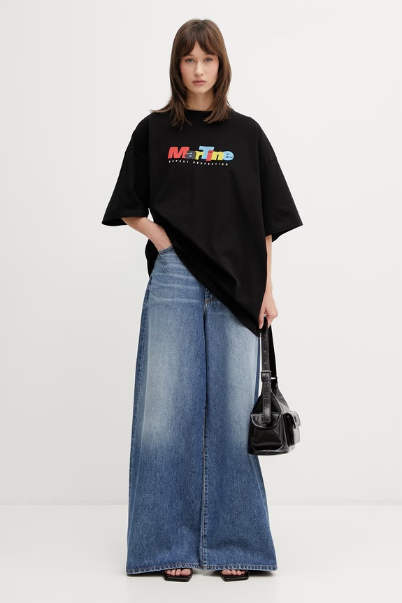 Martine Rose tricou din bumbac pentru femei 621JE06001E negru