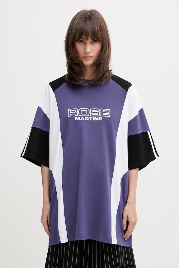 Martine Rose T-shirt bawełniany damski fioletowy 630JS02606CW