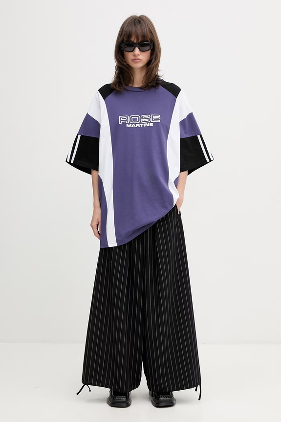Martine Rose T-shirt bawełniany damski 630JS02606CW fioletowy