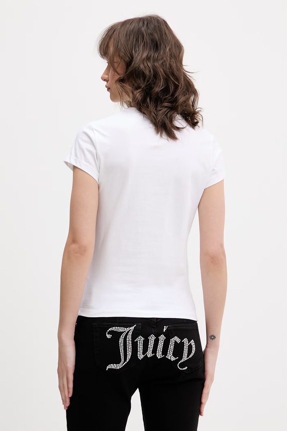 Abbigliamento Juicy Couture t-shirt da donna in cotone HERITAGE HILTON JCDBJ126961 bianco