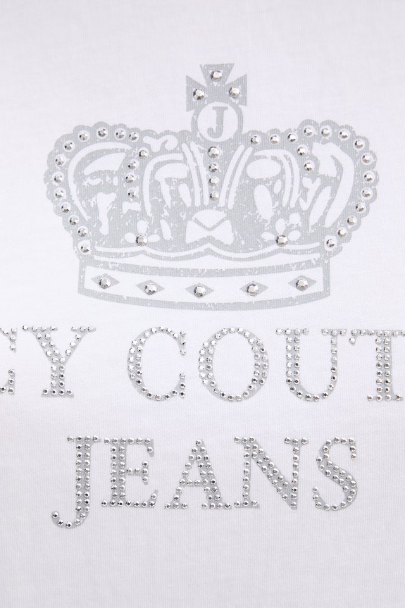 Juicy Couture t-shirt da donna in cotone HERITAGE HILTON JCDBJ126961 bianco