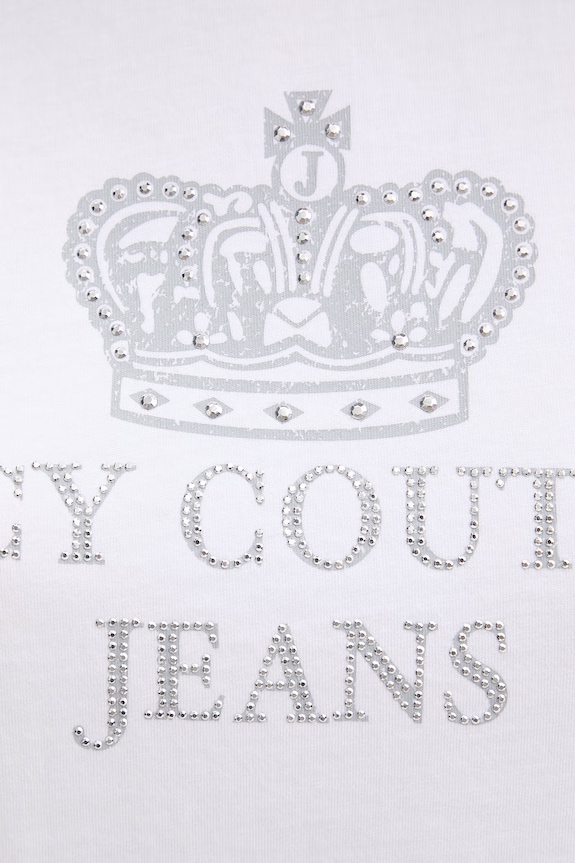 Juicy Couture t-shirt da donna in cotone HERITAGE HILTON JCDBJ126961 bianco